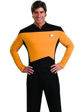 Star Trek The Next Gen Deluxe Lt. Commander Data Costume Shirt Adult LARGE